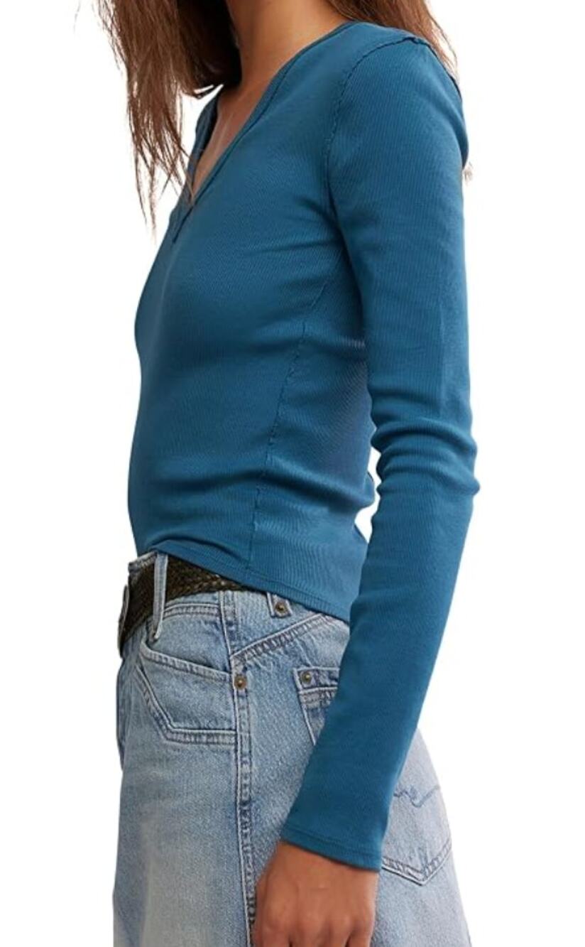 Free People Neria Long Sleeve NEW Blue Large